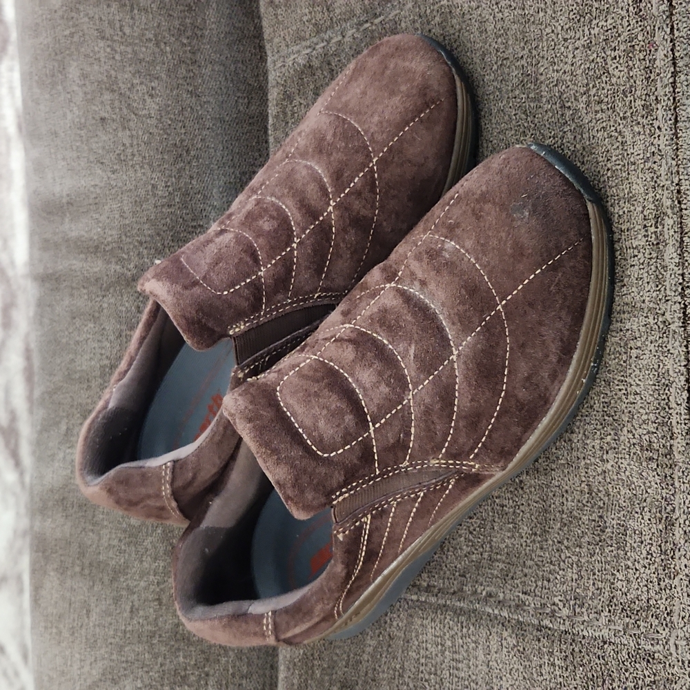 Earth Origins Womens Journey Bark Suede Slip On Loafers Size 7.5